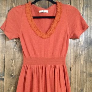 Anthro orange dress